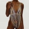 Drop Shipping Body Chains Set Shawl Sexy Shoulder Chain Top and Skirt Set Women Party Rhinestone Body Jewellery