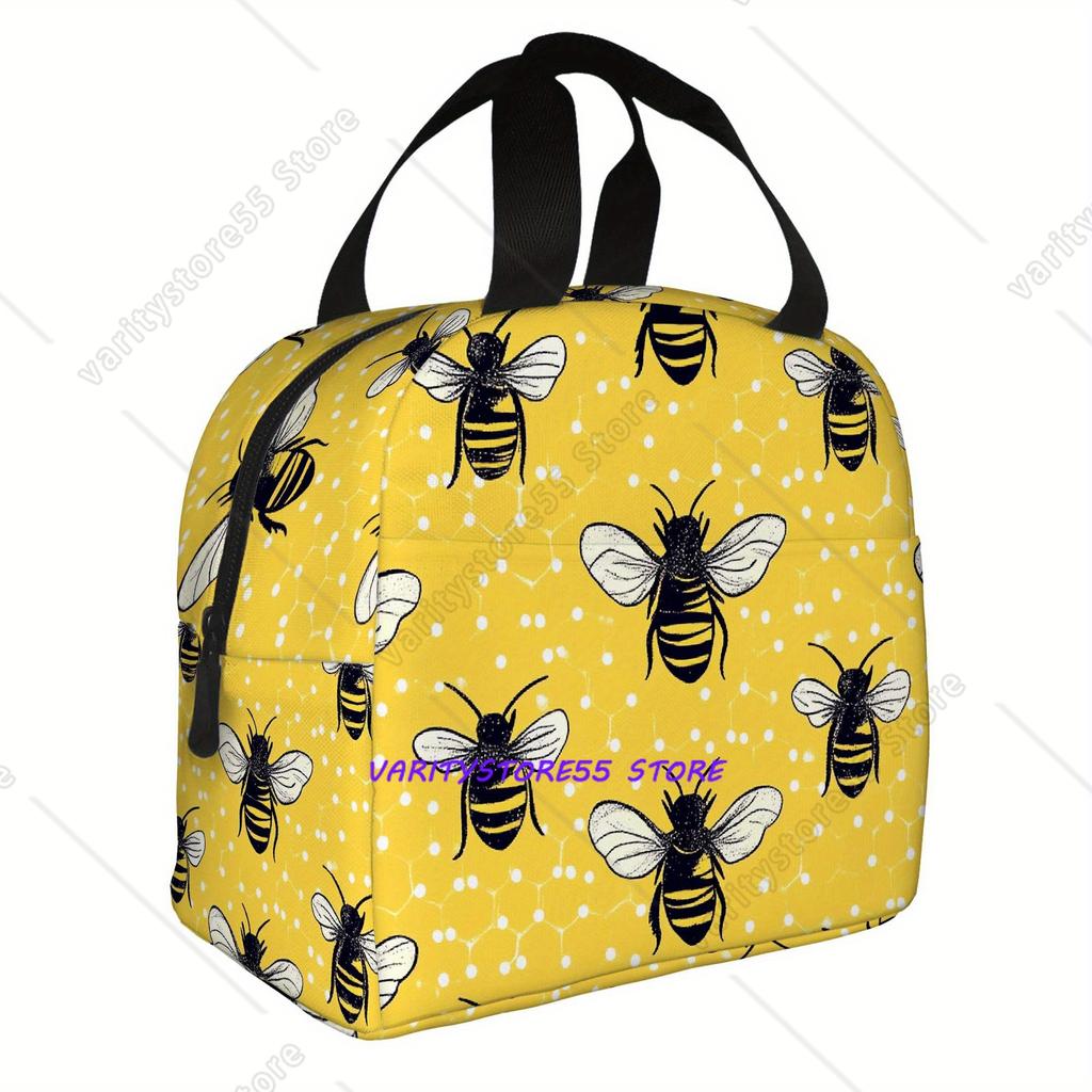 Gelbe Biene Lunchtasche Teenager Isoliert Kühlbox Lunchbox Behälter für Erwachsene Tragetasche Thermoskanne Tragbar Draußen