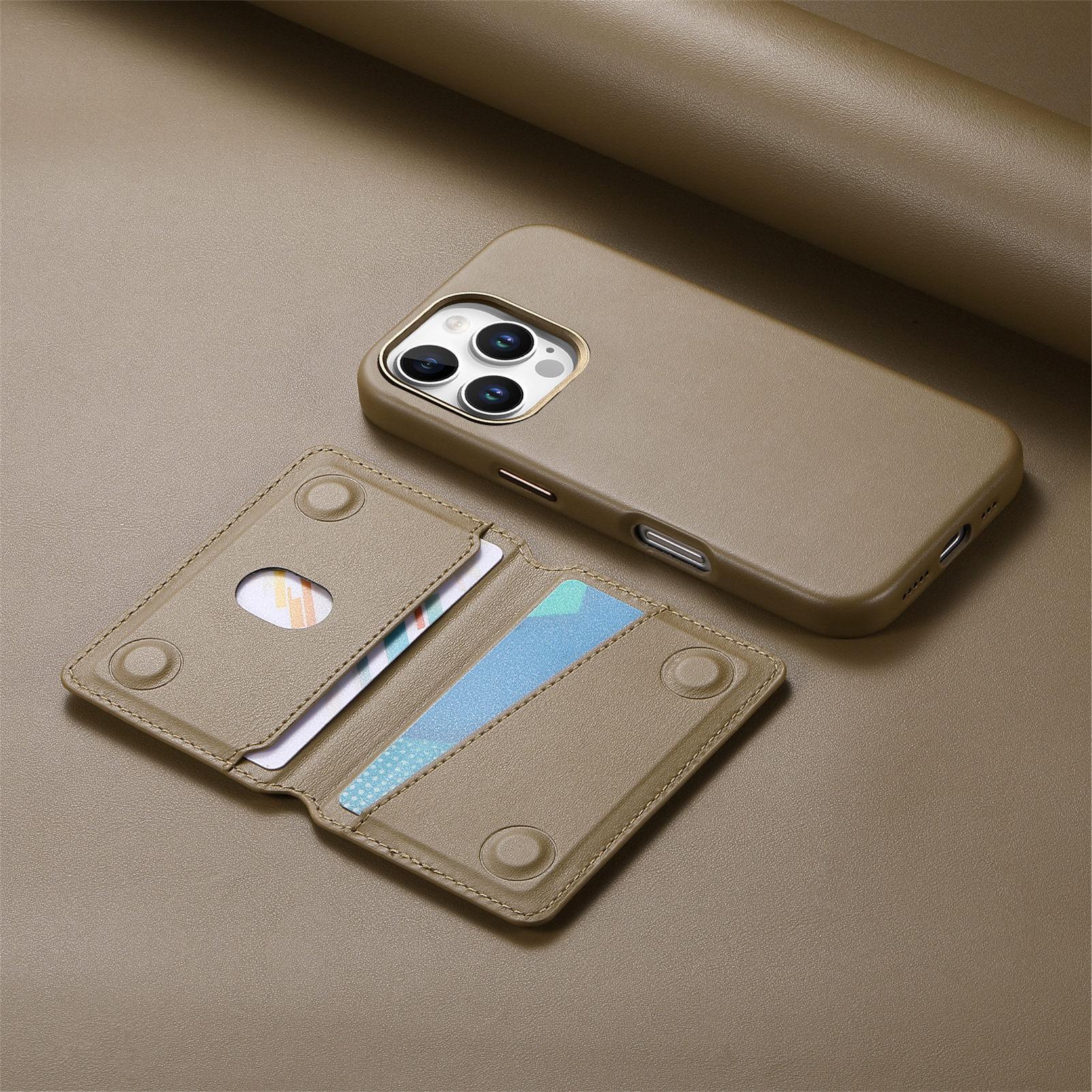 

Strong Magnetic Card Leather Wristband Holder Case for iPhone 17 Pro Max Air 17 16e 16 Pro 15 14 Plus 13 Detachable Phone Shell iPhone 13