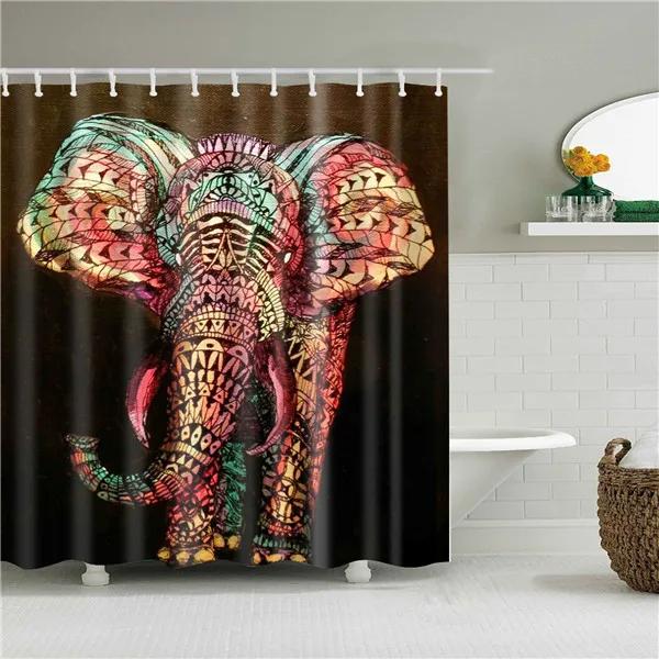 Animals Elephant Shark Killer Whale Octopus Deer Horse Lion Shower Curtains Bathroom Waterproof Polyester Curtain Bath