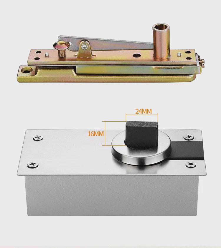 Heavy-Duty Stainless Steel Invisible Rotating Door Hinge with Hidden Up-Down Heaven and Earth Shafts