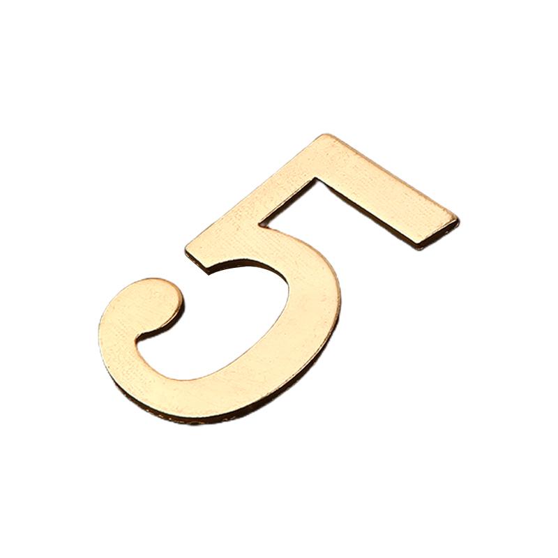 Golden Metal Door Number with Magnets 7*4cm House Number Apartment Door Number for Outdoor Hotel Home Mailbox Label