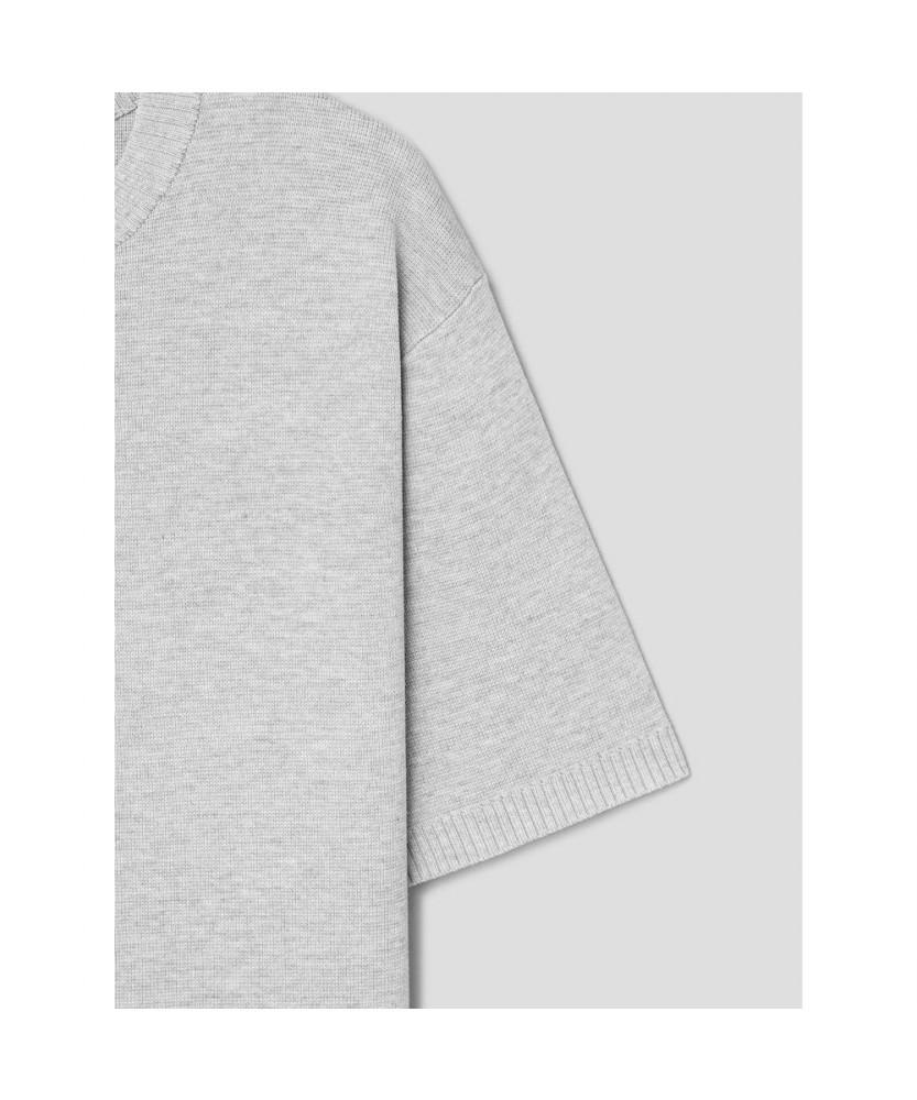 8seconds Henley Neck Knit Pullover Light Gray