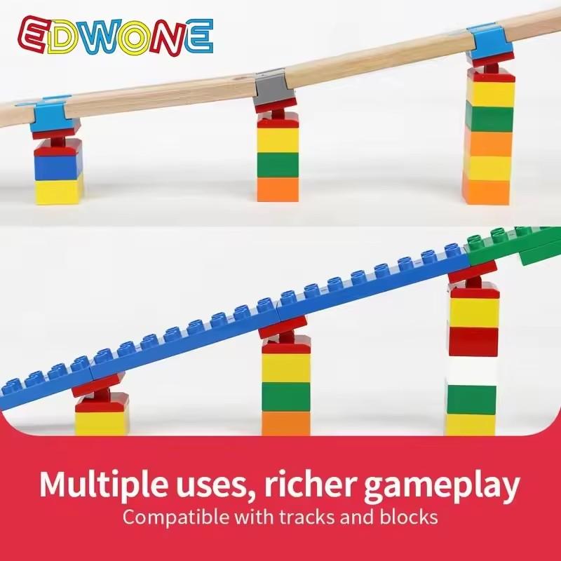 5/10pcs Universal Wooden Tracks Connectors Accessories Big Size Blocks Rotatable Connection Adapters Fit for Brand Train Tracks