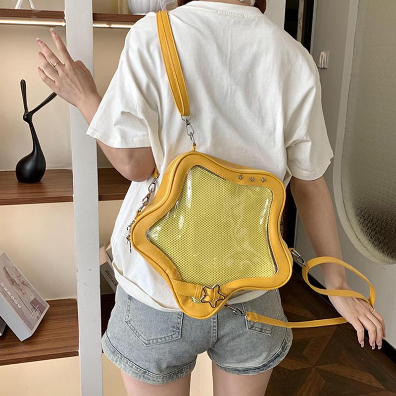 Yogodlns New Ita Bag Backpacks Popular Transparent School Bag for Women Sweet Chic Star Crossbody Bag Fashion Shoulder Bag For Girls