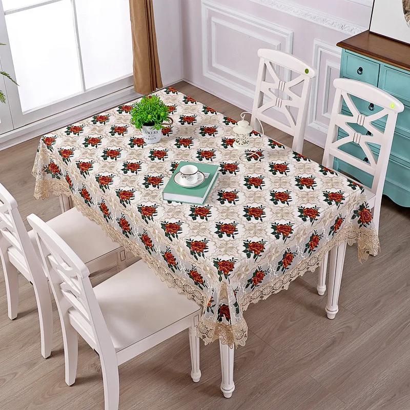 Rectangle Tablecloth Modern Dining Table Cover Embroidered Tea Table Cloth Lace TV Cabinet Covers For Home Decor Tablecloth