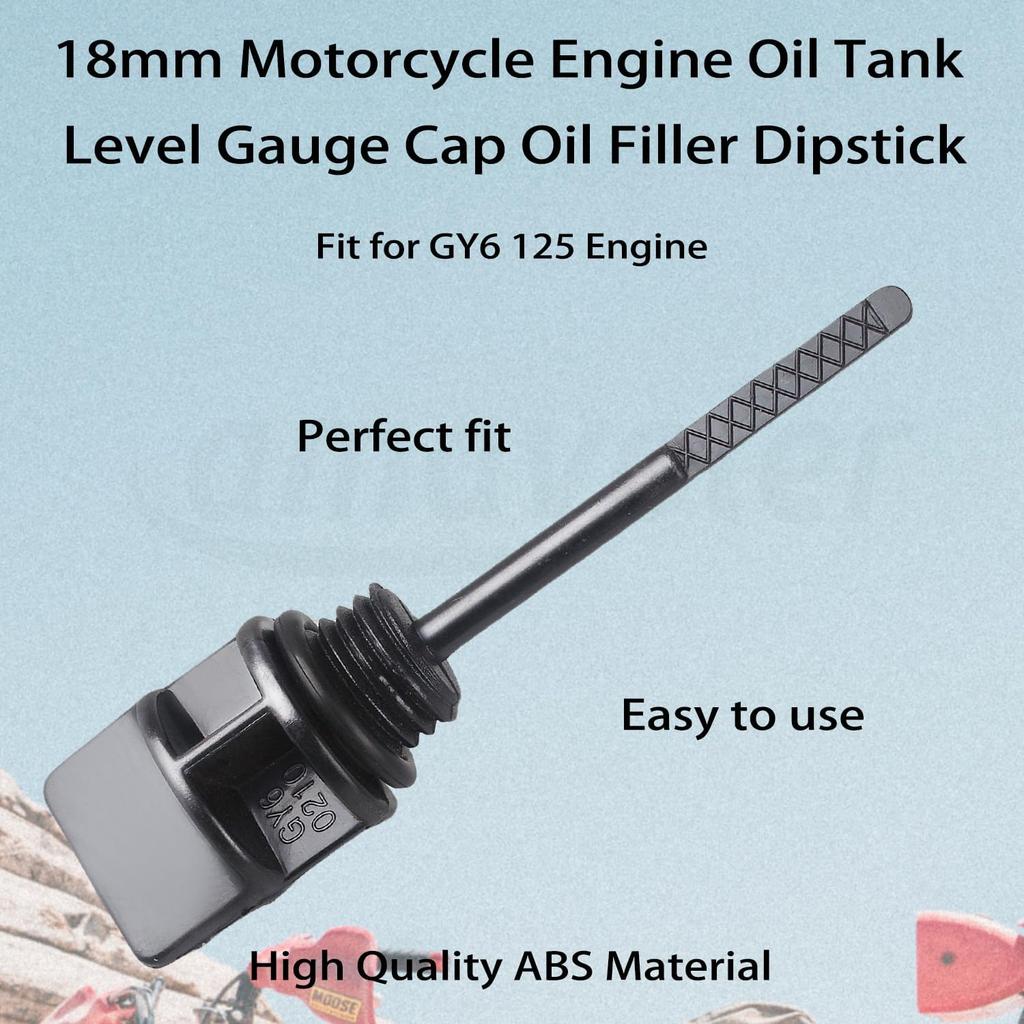 18mm Motorcycle Oil Dipstick Aftermarket Replacement Parts Fit for GY6 125 Engine.