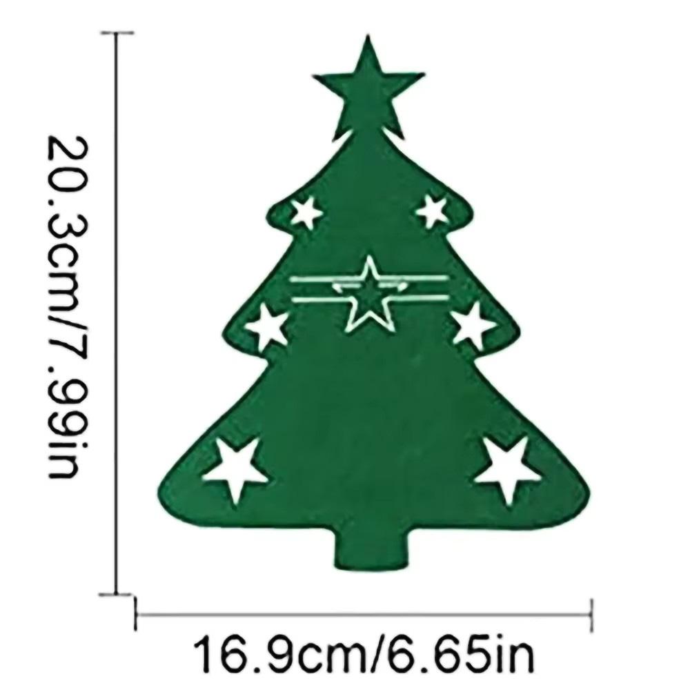5pcs Christmas Tree Felt Cutlery Rack Fork Spoon Bag Christmas Party Festival Table Ornament New Year Home Table Decoration
