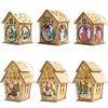 1Pcs Christmas Decorations for Tree LED Light Wood House Cute Tree Hanging Ornaments Holiday Home Decor Party Supplies