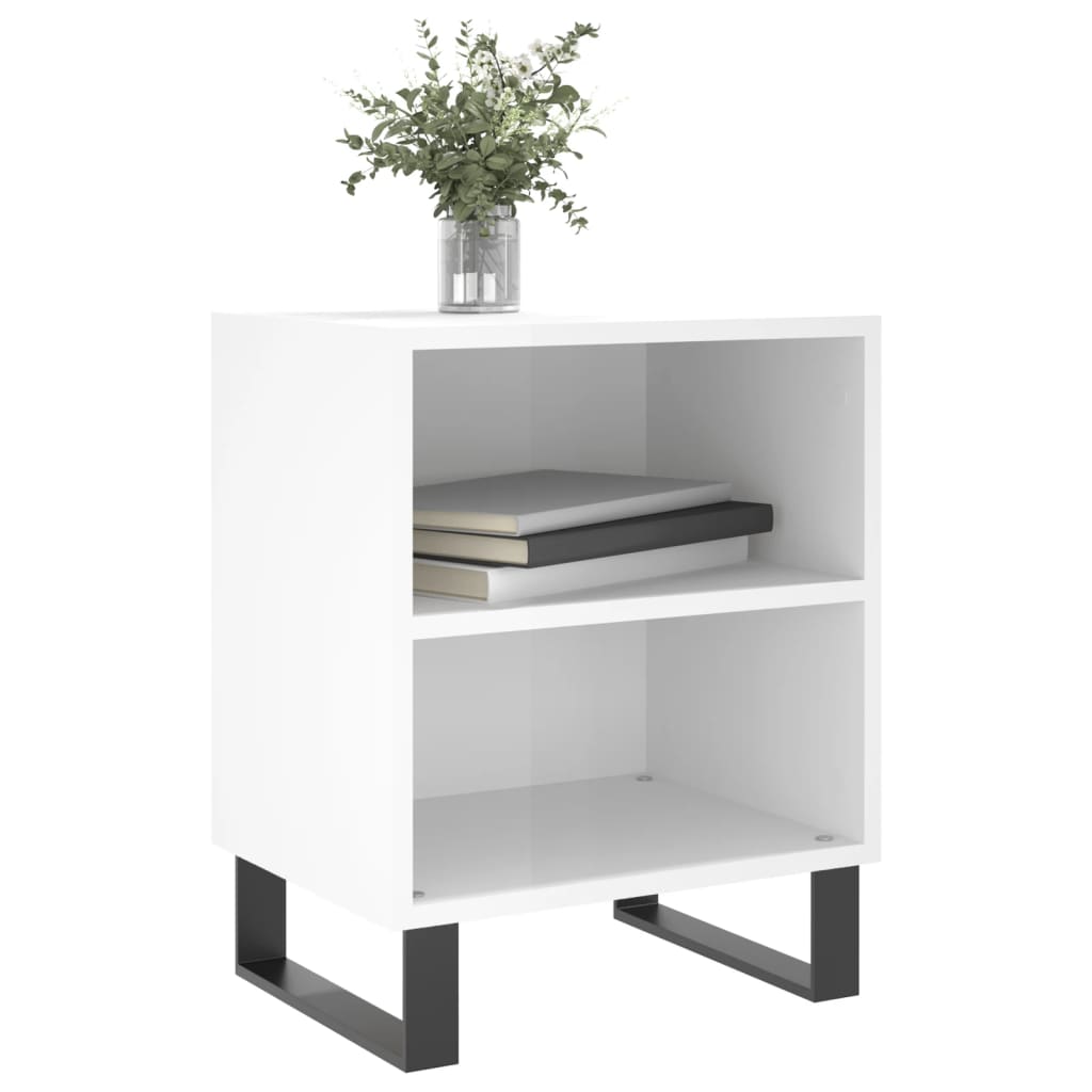 Nightstands 2 pcs High Gloss White 40 x 30 x 50 cm Particleboard