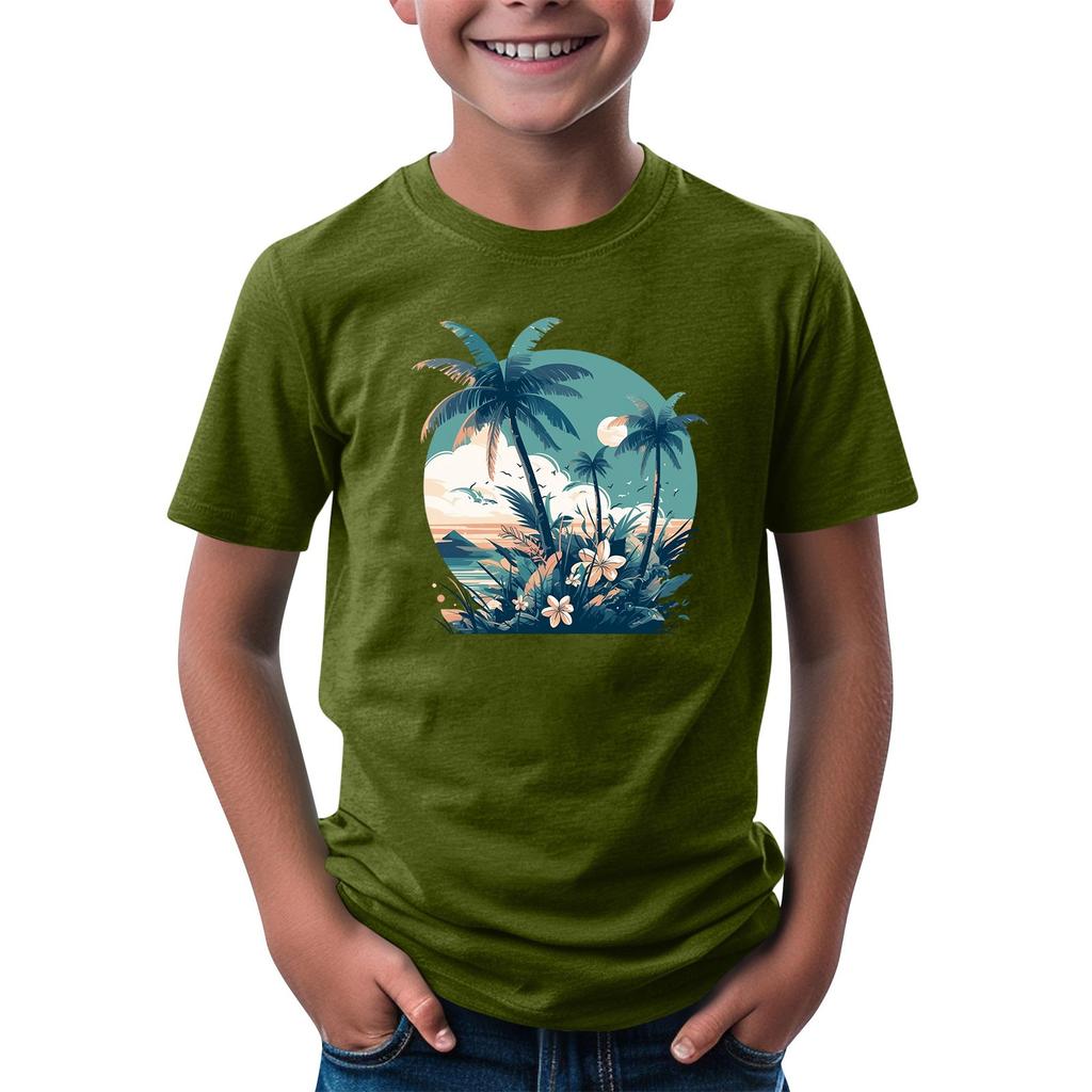 Kindermode Täglich Bedrucktes Rundhals Kurzarm Lässiges T-Shirt Top