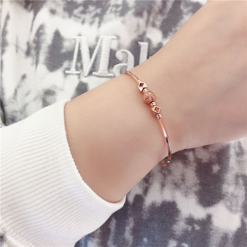 Purple Gold Fashion Classic Shiny Rose Gold Plated Color Gold Self-Kept High-End Temperament Bracelet