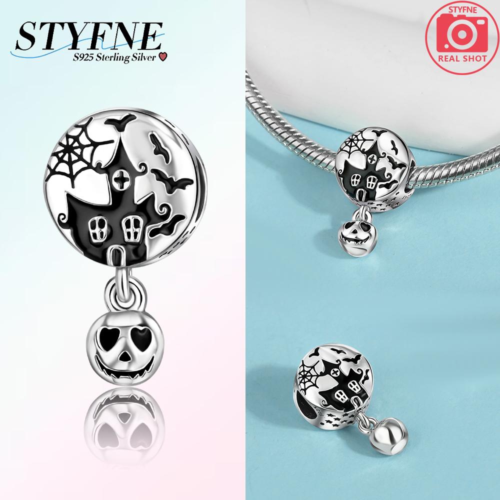 

Halloween Copper Glow-In-The-Dark Pumpkin Charms Pendant Fit Original Bracelet Gift Beads For Women Diy Fine Jewelry Gifts