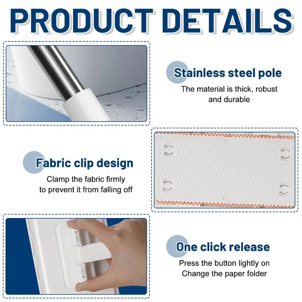 with 3 Reusable Cloths Hands-free Mop 360° Rotating Head No-wash Mops New Lazy Mop Household