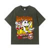 275 GSM Washed T-shirts 100% Cotton Dandadan V31 Turbo Granny Print Unisex Heavy Cotton T Shirt