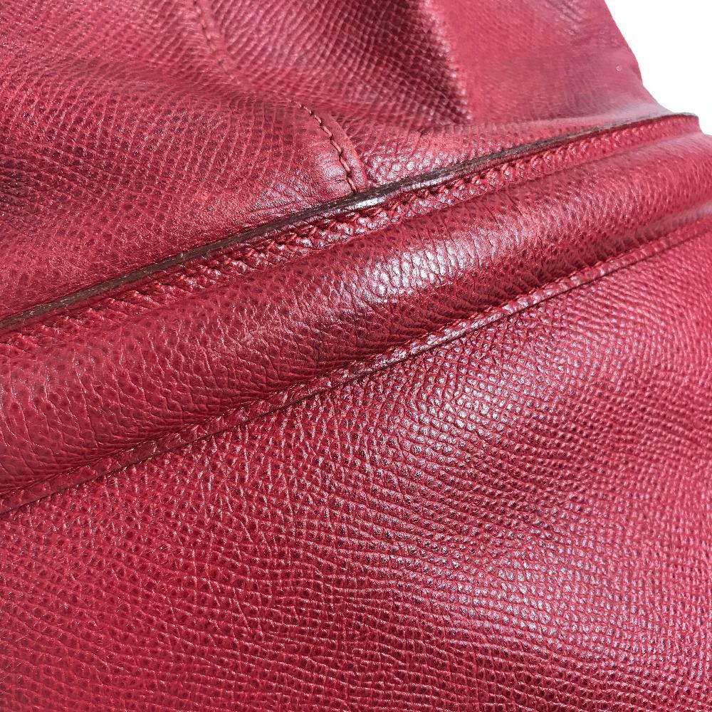 HERMES Tassel fringe Manjoire Drawstring bag Shoulder Bag Courchevel Red