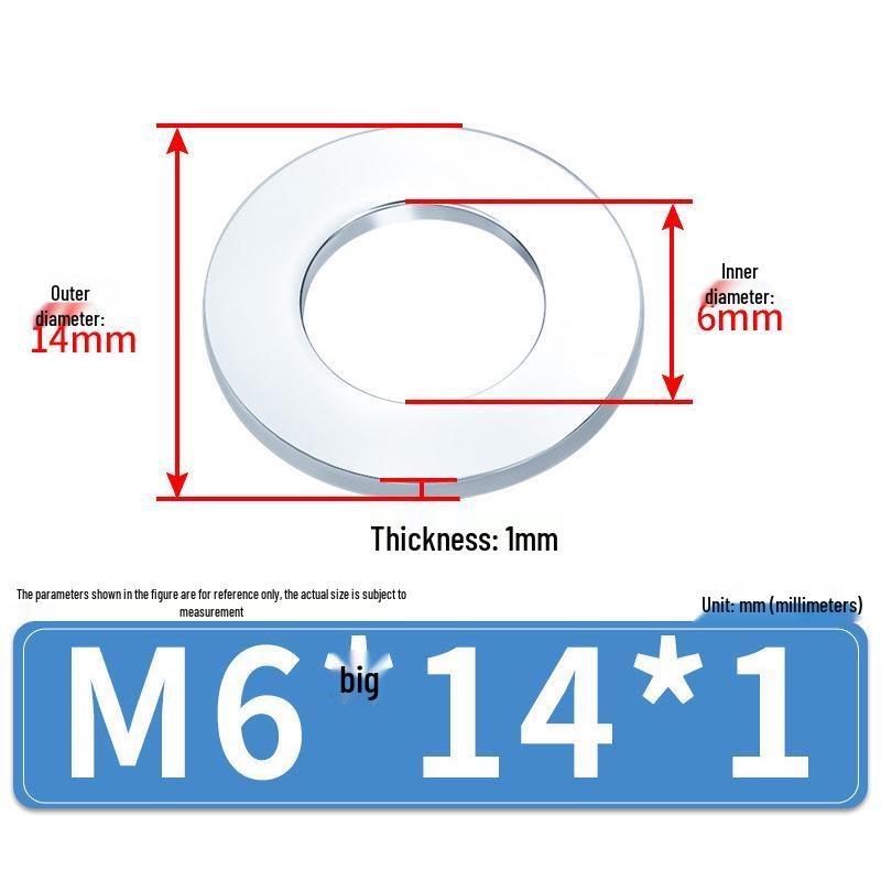 Extra Large Galvanized Metal Flat Washer (Sizes M1.6-M14)