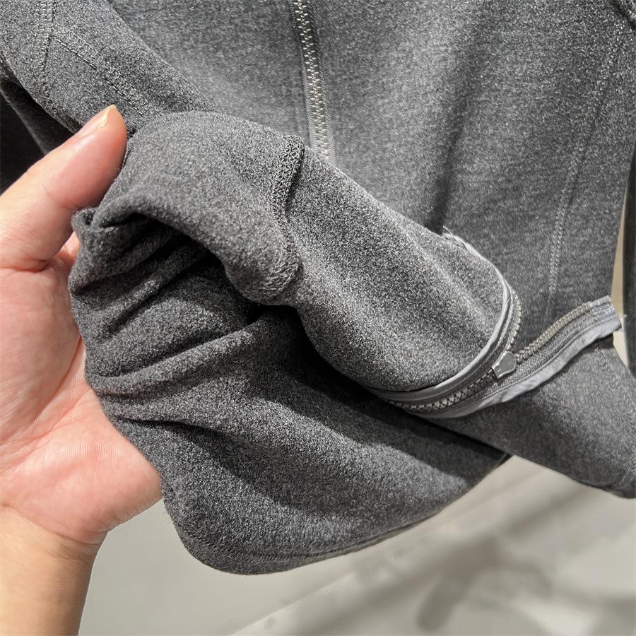 High-Quality Stand-Up Collar Slimming Double-Sided Fleece Warm Cardigan Jacket
