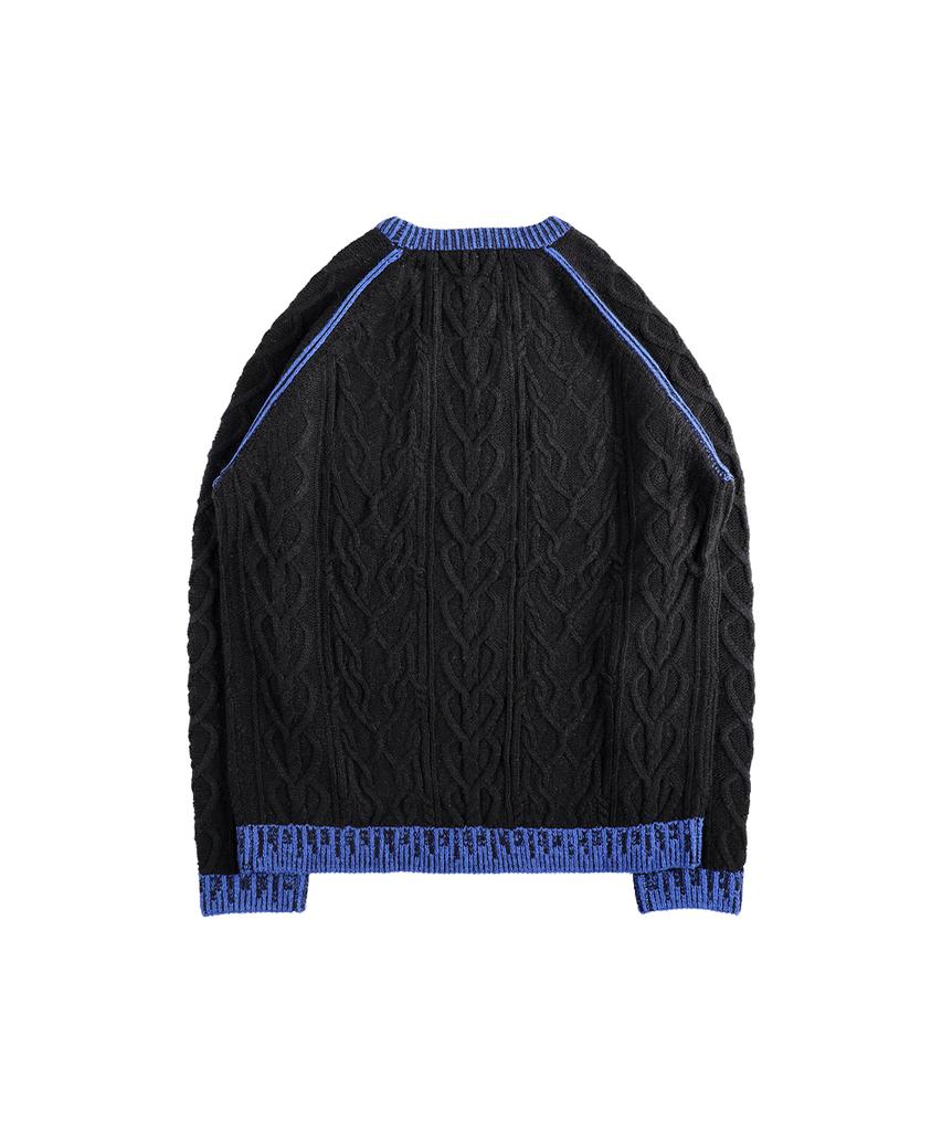 THEWARLD Embroidery Logo Sweater Black/Blue