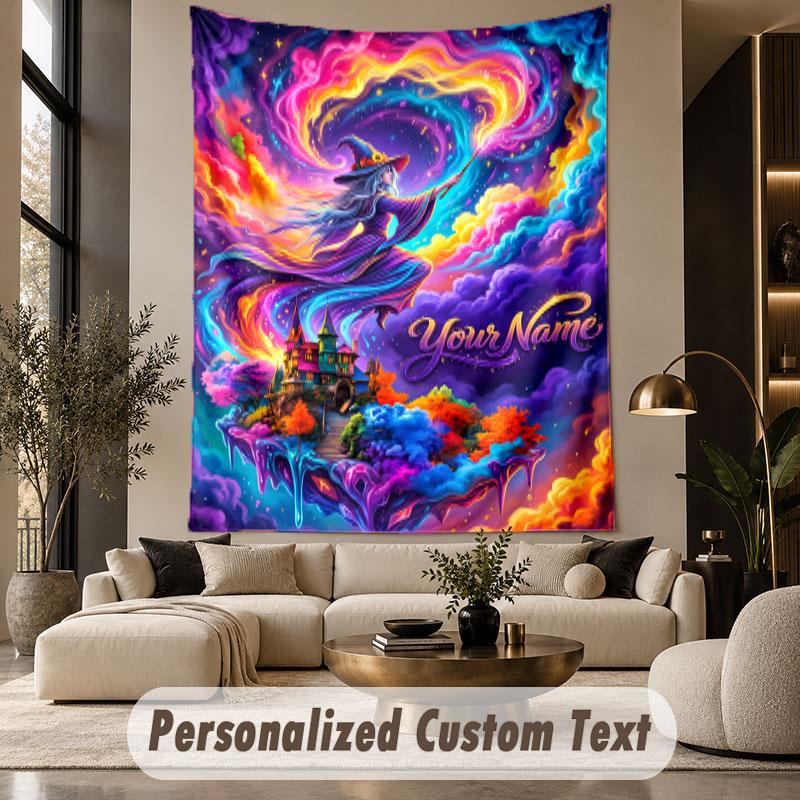 Fantasy Magic (54) Theme Custom Tapestry Personalized Custom Name Text Wall Hanging Tapestry Home Decor Background Cloth