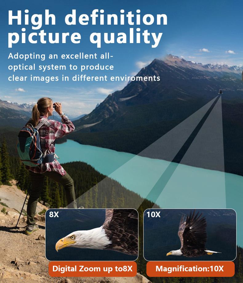 HD Digital Binoculars with Video and Photo, Starlight Night Vision, Bird Watching, Outdoor Scope, and Screen Display.