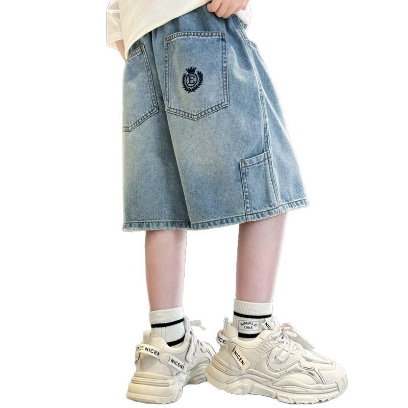 Boys' Summer Denim Shorts 2026 - Trendy Mid-Length Capris for Kids