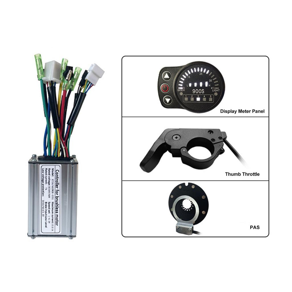 36V 48V 250W Electric Bike Conversion Kit Motor Controller Thumb Throttle PAS Pedal Assist Sensor