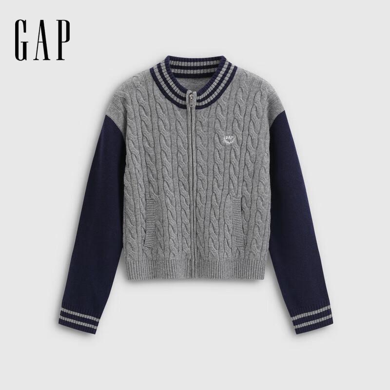 Women's Embroidered Logo Wool Blend Cable Knit Sweater