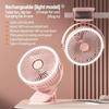 Ventilatore da campeggio da 8000 mAh Circolatore d'aria portatile da tavolo ricaricabile Ventilatore elettrico da soffitto senza fili con ventilatore domestico a clip con luce a LED