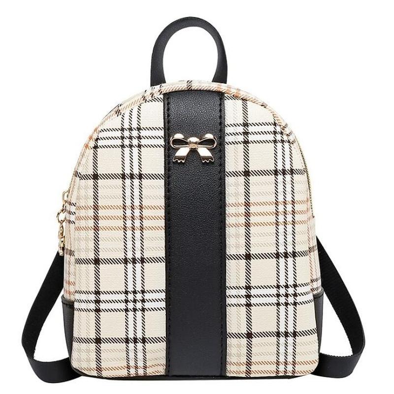 plaid backpack purse