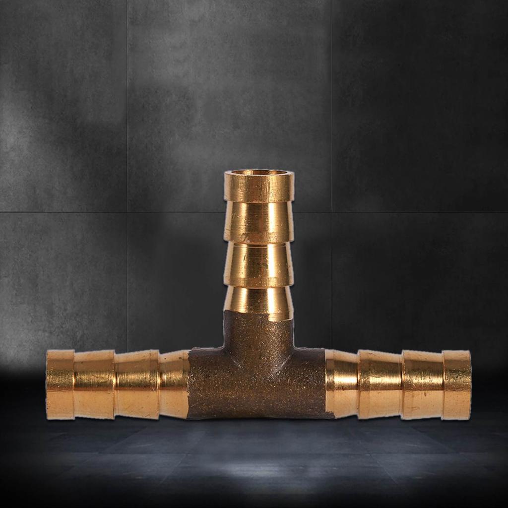 Brass T Piece 3 Way Fuel Hose Joiner Connector 6mm For Compressed   Oil Gas Pipe