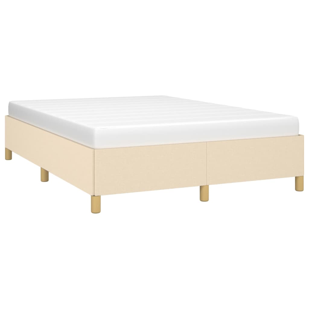 vidaXL Bettgestell ohne Matratze Creme 140x190 cm Stoff