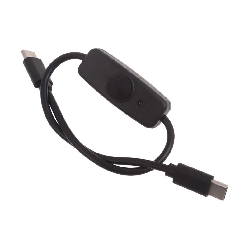 Male to Male USB Type C USB C Cable with On Off Power Switches Button for Cellphone Tablet 15W Fast Charging