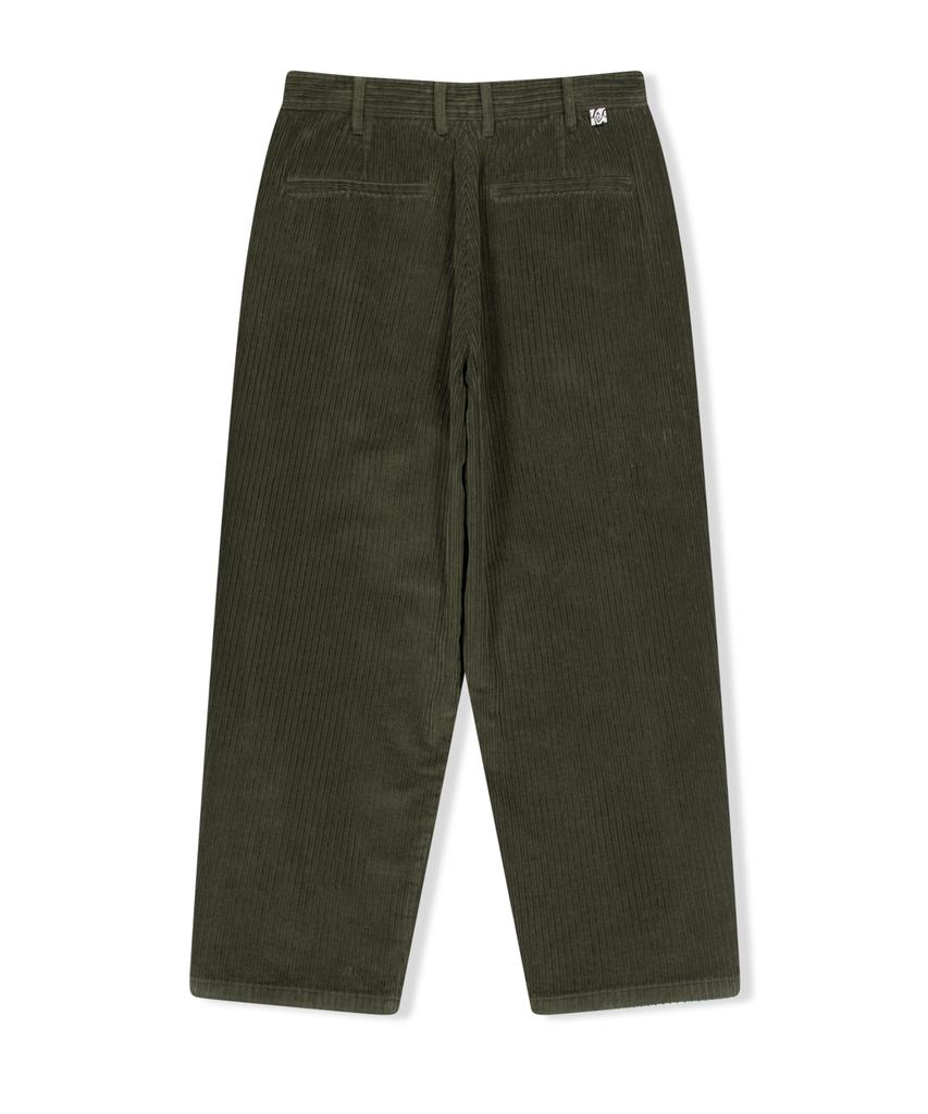 YESEYESEE Cord Tucked Pants Olive