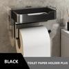 New Wall Mounted Toilet Paper Holder Aluminum Alloy Bathroom Tissue Holder No Punching Roll Paper Holder Practical Bracket Tools