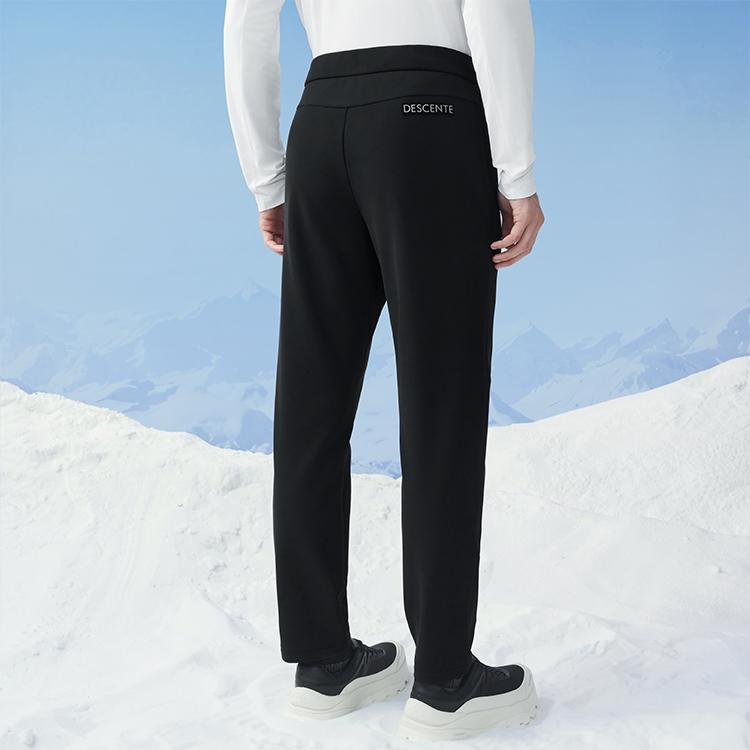 DESCENTE Ski Style Series Outdoor Commuting Knitted Warm Fleece Sports Long Pants Men Bottoms Black D4431SKP61