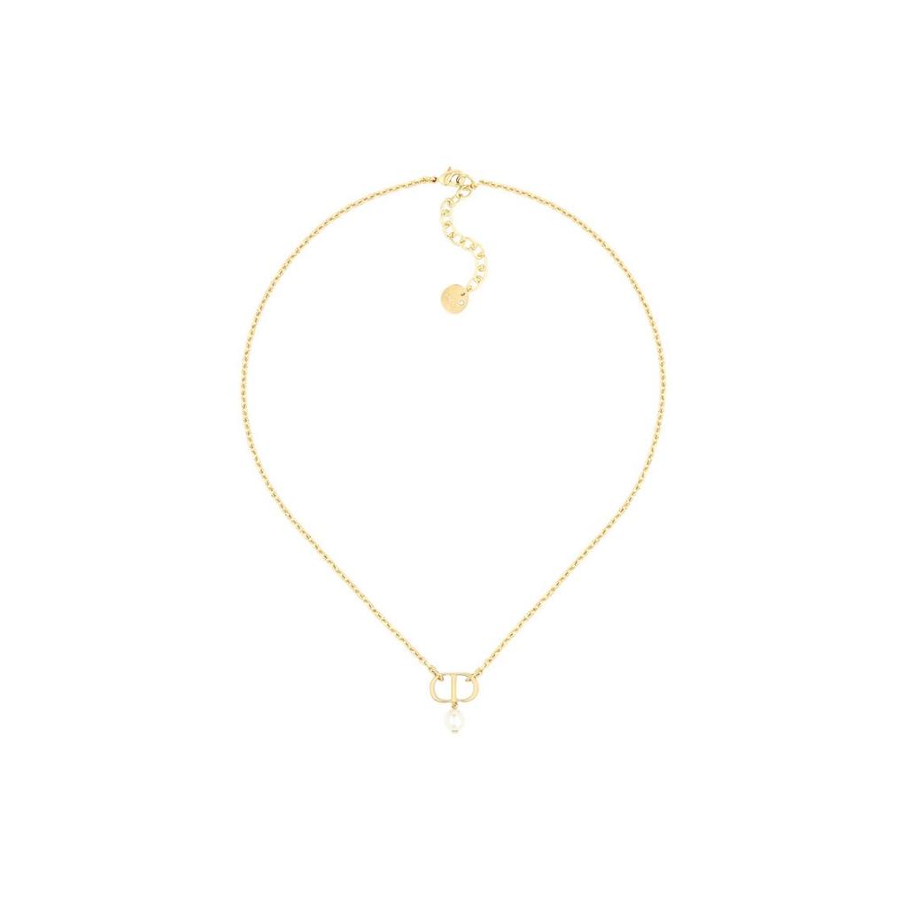 Dior CD Series Round Bead Resin Metal Necklace Women Necklace Gold N1390PTCRS-D301