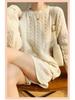 2022 Fall/Winter Women's 100% Wool Casual Knit Sweater & Cashmere Sweatshirt Set