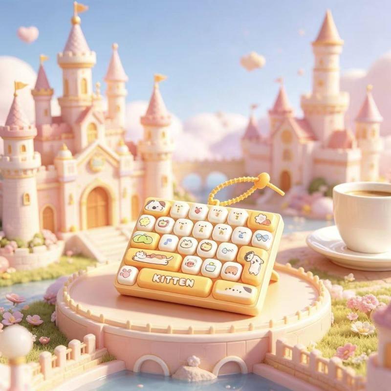 Hot Anime 26-Key Keyboard Keychain Stress Relief Fidget Toy Keyboard Button Finger Clicker Backpack Charms Christmas Gift