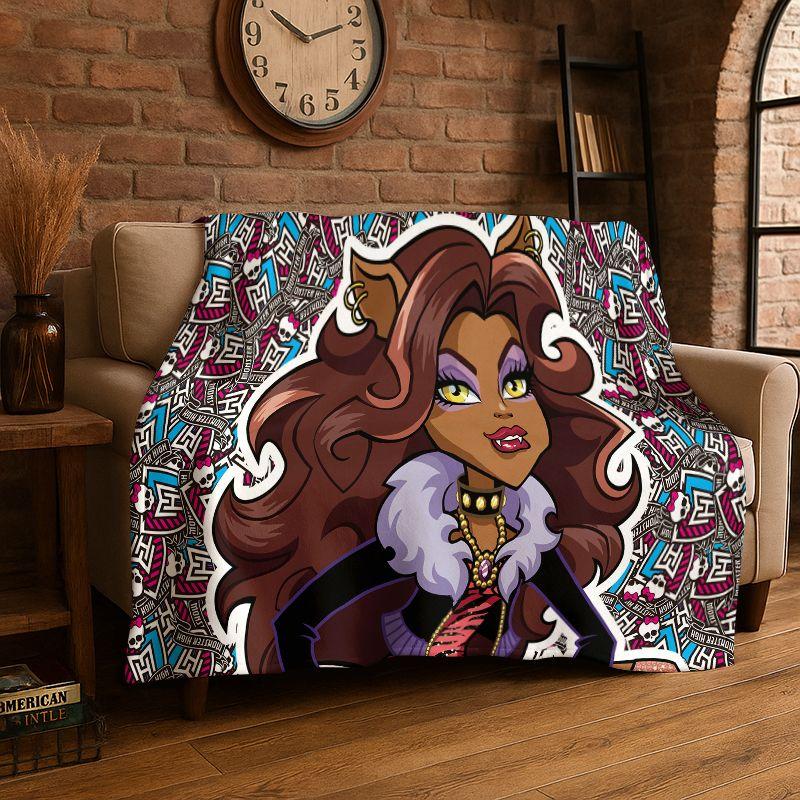 Cartoon Monster High Draculaura Vampire Soft Flannel Throw Blanket,Cozy Blanket for Bed,Couch,Sofa,Bedroom,Living Room,Picnic