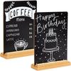 4pcs Mini Chalkboard Signs with Stand for Table Decorations Restaurant Food Display Chalkboard Signs with Stand Reusable Wooden Tabletop Chalkboard