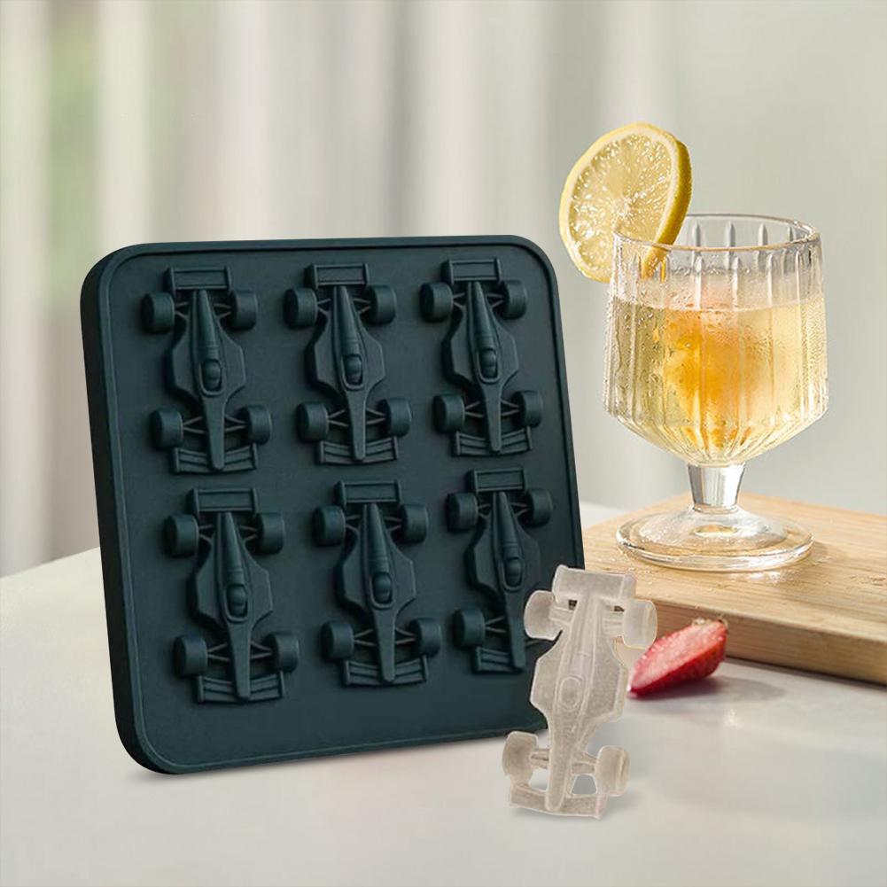 3D Formula Racing Car Silicone Molds with 6-Cavity Silicone Fondant Cake Mold Tray for Chocolate Cake Dessert Candy