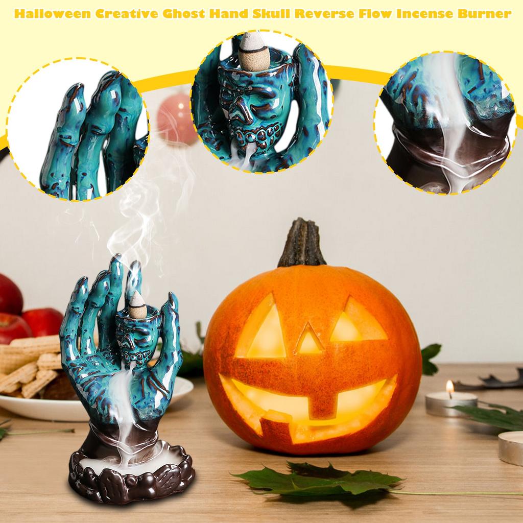 Halloween Creative European Ghosts Hand Skulls Reverse Incense Burner