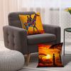 Shadows Of African Grassland Animals Printing Pillow Cover Short Plush Suitable Living Rooms Bedrooms Sofas Throw Cushion Cover