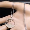 Moon Star Desert Scenery Necklace for Women Men Stainless Steel Silver Color Mountain Necklaces Jewelry Collier Femme N7242S02