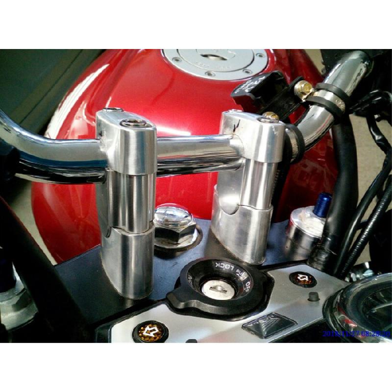 Silver Cnc Aluminum Motorcycle Handlebar Riser Kit For Honda Kawasaki 1 1/8" Bar