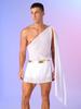 Herrenkostüm für Erwachsene, antikes griechisches römisches Toga-Kostüm, spartanischer Gladiator-Krieger, Cosplay, Halloween-Party, Maskerade, Kostüm