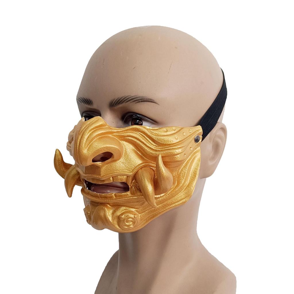 Japanese-style double-fang half-face latex mask
