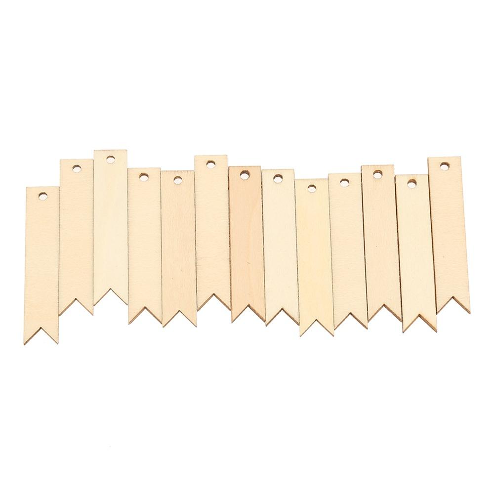 100pcs With Holes Wooden Gift Tags 2.6 x 0.5 Inch Blank Wood Hanging Tags  DIY Crafts