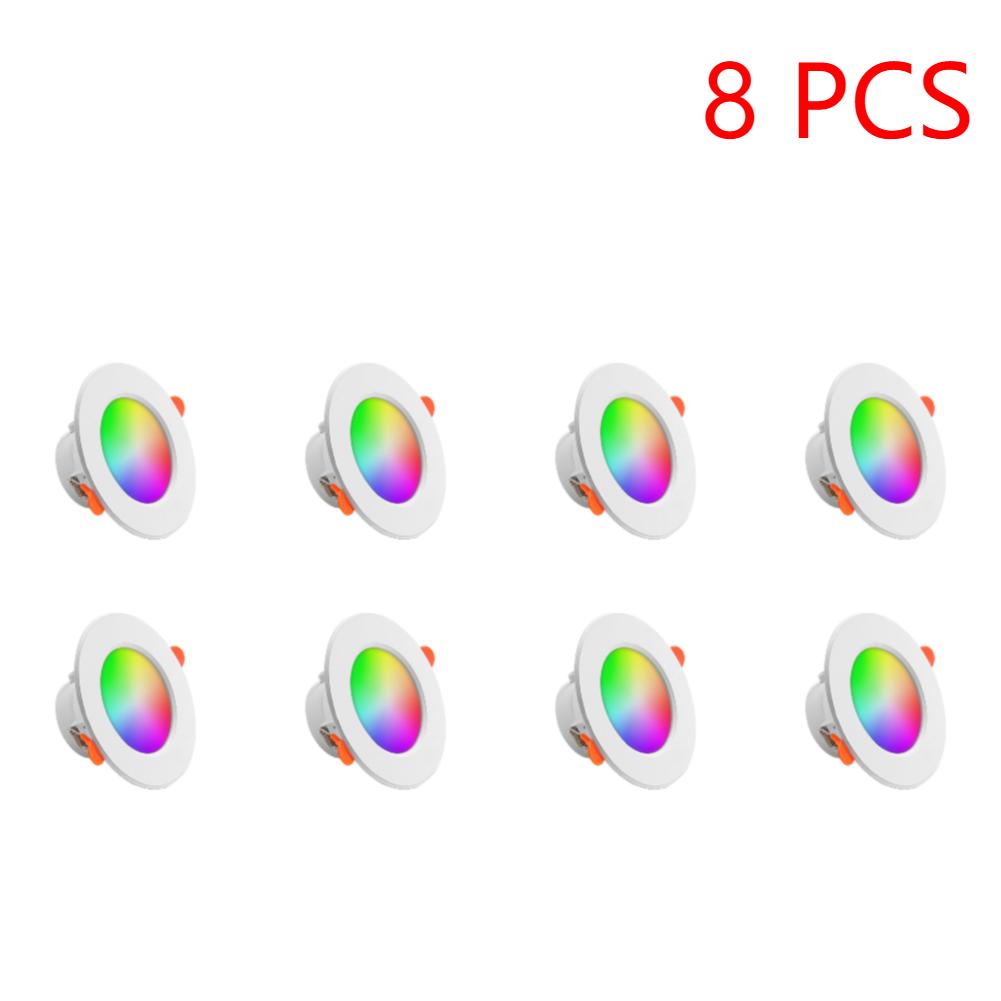 1-14PCS 10W Smart LED Downlight Bluetooth-Compatible Recessed Ceiling Lamp Dimmable Round Panel Light for Home Living Room Decor